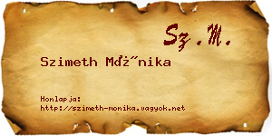 Szimeth Mónika névjegykártya